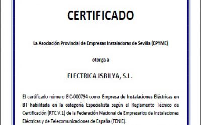 NUESTRO CERTIFICADO EIC DE FENIE-EPYME